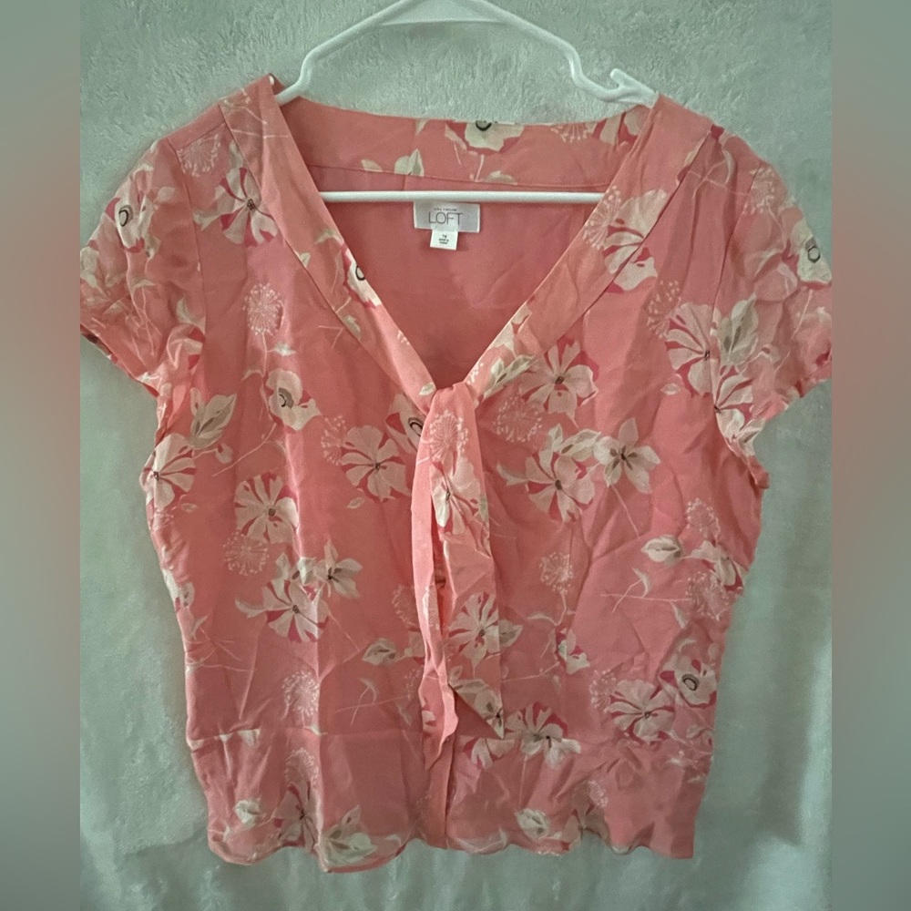 LOFT Short-Sleeved Blouse Size 14